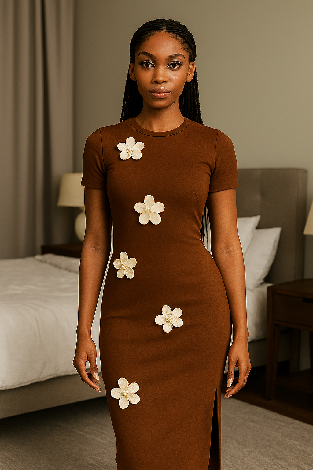 Robe  Fleur de Sable à manche courte