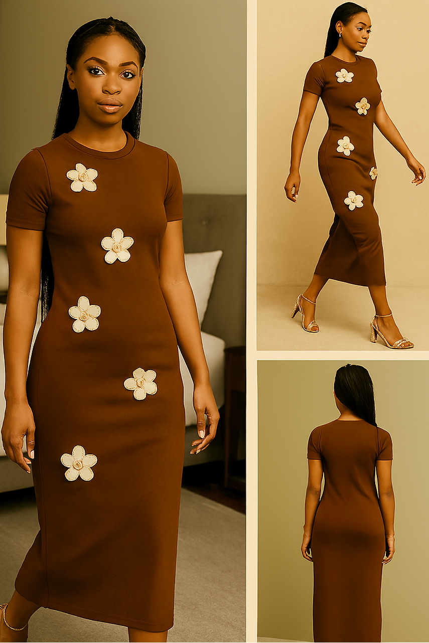 Robe  Fleur de Sable à manche courte